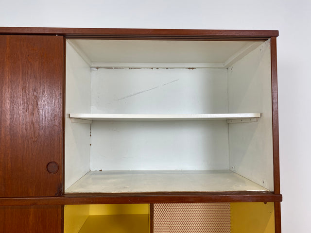 WMK # Stilvoller skandinavischer Mid-Century Kleiderschrank in Teakholz mit Aufsatz & Schiebetüren # Schrank Schlafzimmerschrank Wäscheschrank Wardrobe Danish Design Vintage Teak Berlin Hamburg Köln