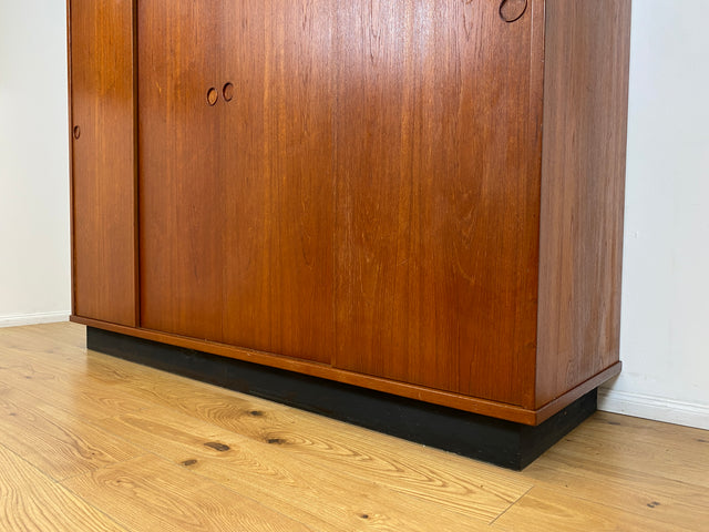 WMK # Stilvoller skandinavischer Mid-Century Kleiderschrank in Teakholz mit Aufsatz & Schiebetüren # Schrank Schlafzimmerschrank Wäscheschrank Wardrobe Danish Design Vintage Teak Berlin Hamburg Köln