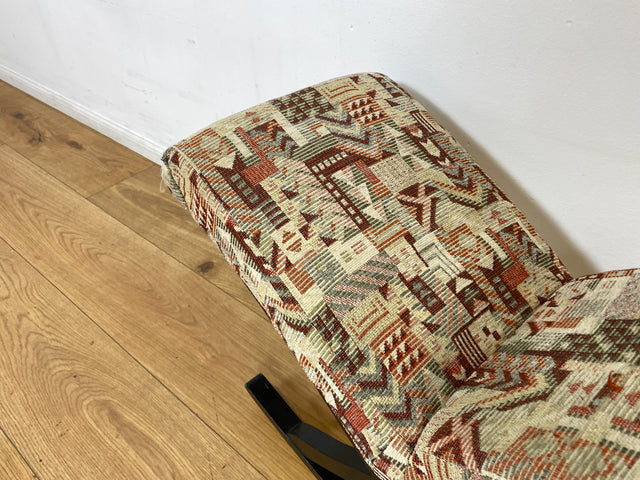 WMK I Sehr hübscher skandinavischer Mid-Century Schaukelhocker mit Polsterung und späterem Bezug
