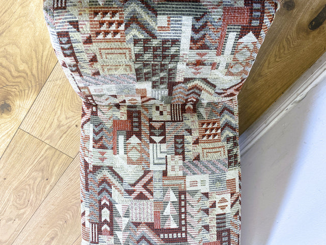 WMK I Sehr hübscher skandinavischer Mid-Century Schaukelhocker mit Polsterung und späterem Bezug