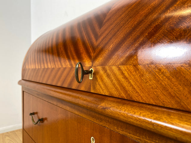 WMK I Hochwertiger skandinavischer Mid-Century Sekretär mit schönen Messinggriffen I Schreibkommode Schreibschrank Schreibtisch Kommode Schminkkommode Wäschekommode 70er Vintage Berlin Frankfurt Köln