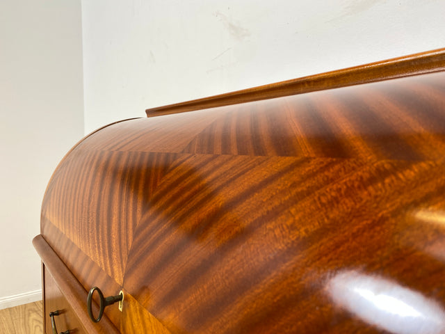 WMK I Hochwertiger skandinavischer Mid-Century Sekretär mit schönen Messinggriffen I Schreibkommode Schreibschrank Schreibtisch Kommode Schminkkommode Wäschekommode 70er Vintage Berlin Frankfurt Köln