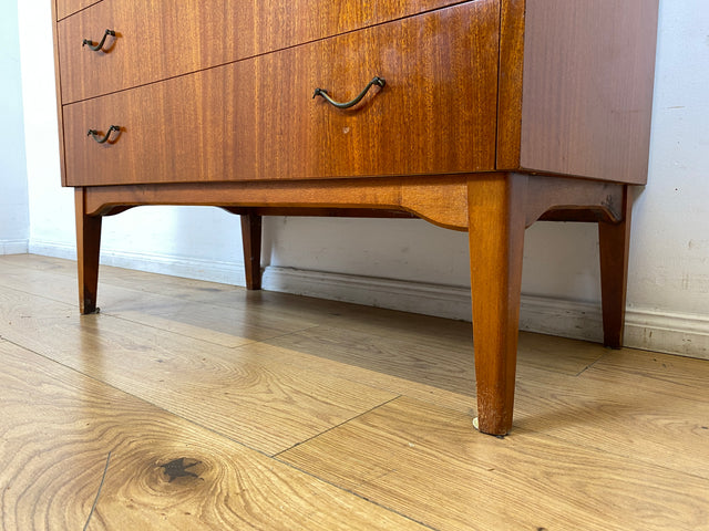 WMK I Hochwertiger skandinavischer Mid-Century Sekretär mit schönen Messinggriffen I Schreibkommode Schreibschrank Schreibtisch Kommode Schminkkommode Wäschekommode 70er Vintage Berlin Frankfurt Köln