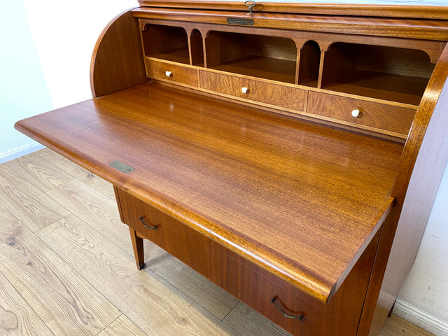 WMK I Hochwertiger skandinavischer Mid-Century Sekretär mit schönen Messinggriffen I Schreibkommode Schreibschrank Schreibtisch Kommode Schminkkommode Wäschekommode 70er Vintage Berlin Frankfurt Köln