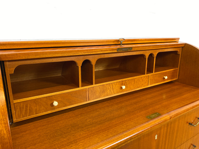 WMK I Hochwertiger skandinavischer Mid-Century Sekretär mit schönen Messinggriffen I Schreibkommode Schreibschrank Schreibtisch Kommode Schminkkommode Wäschekommode 70er Vintage Berlin Frankfurt Köln