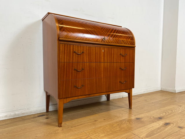 WMK I Hochwertiger skandinavischer Mid-Century Sekretär mit schönen Messinggriffen I Schreibkommode Schreibschrank Schreibtisch Kommode Schminkkommode Wäschekommode 70er Vintage Berlin Frankfurt Köln