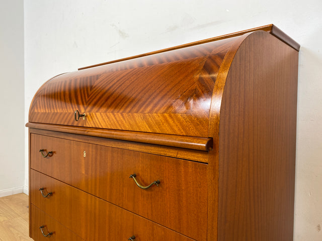 WMK I Hochwertiger skandinavischer Mid-Century Sekretär mit schönen Messinggriffen I Schreibkommode Schreibschrank Schreibtisch Kommode Schminkkommode Wäschekommode 70er Vintage Berlin Frankfurt Köln