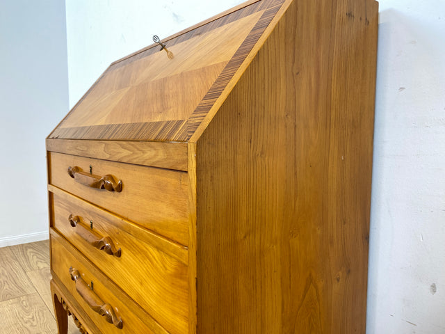 WMK I Besonders schöner skandinavischer Mid-Century Sekretär aus vollem Holz I Schreibkommode Schreibschrank Schreibtisch Kommode Schminkkommode Wäschekommode 60er Vintage Berlin Hannover Leipzig