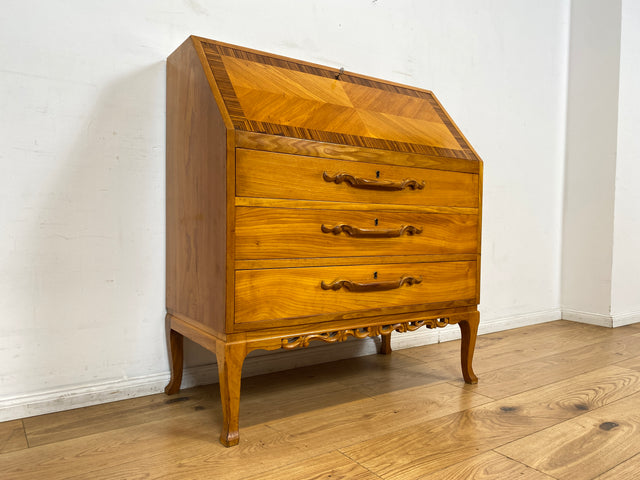 WMK I Besonders schöner skandinavischer Mid-Century Sekretär aus vollem Holz I Schreibkommode Schreibschrank Schreibtisch Kommode Schminkkommode Wäschekommode 60er Vintage Berlin Hannover Leipzig