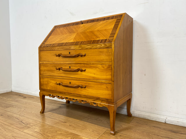 WMK I Besonders schöner skandinavischer Mid-Century Sekretär aus vollem Holz I Schreibkommode Schreibschrank Schreibtisch Kommode Schminkkommode Wäschekommode 60er Vintage Berlin Hannover Leipzig