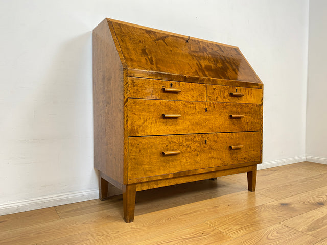 WMK # Sehr schöner skandinavischer Mid-Century Sekretär aus vollem Holz mit aufklappbarer Schreibplatte # Schreibschrank Schreibtisch Desk Kommode Schubladenkommode Wäschekommode Vintage Essen Dresden