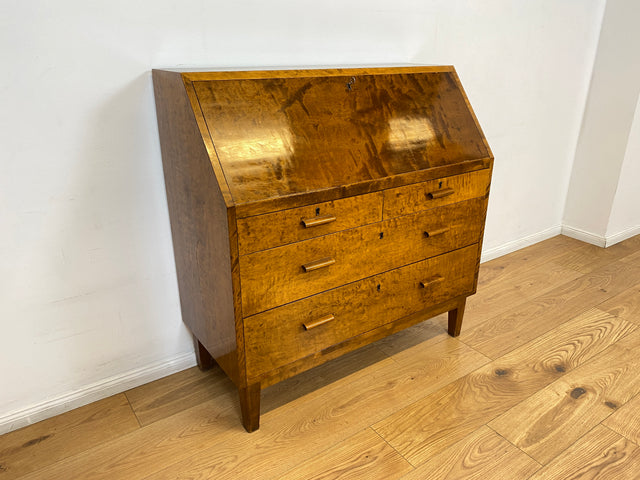 WMK # Sehr schöner skandinavischer Mid-Century Sekretär aus vollem Holz mit aufklappbarer Schreibplatte # Schreibschrank Schreibtisch Desk Kommode Schubladenkommode Wäschekommode Vintage Essen Dresden