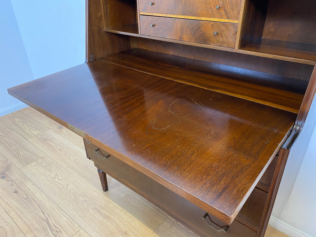 WMK # Stilvoller skandinavischer Mid-Century Sekretär aus vollem Holz mit stabiler Schreibfläche und Schubladen # Schreibtisch Schreibschrank Desk Schubladenkommode Kommode Wäschekommode Vintage 60er