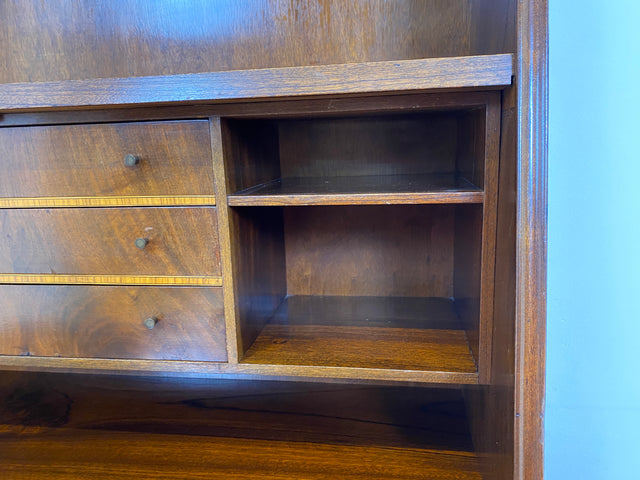 WMK # Stilvoller skandinavischer Mid-Century Sekretär aus vollem Holz mit stabiler Schreibfläche und Schubladen # Schreibtisch Schreibschrank Desk Schubladenkommode Kommode Wäschekommode Vintage 60er