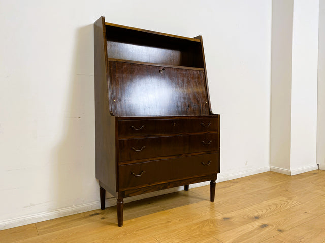 WMK # Stilvoller skandinavischer Mid-Century Sekretär aus vollem Holz mit stabiler Schreibfläche und Schubladen # Schreibtisch Schreibschrank Desk Schubladenkommode Kommode Wäschekommode Vintage 60er