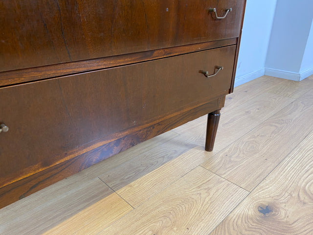 WMK # Stilvoller skandinavischer Mid-Century Sekretär aus vollem Holz mit stabiler Schreibfläche und Schubladen # Schreibtisch Schreibschrank Desk Schubladenkommode Kommode Wäschekommode Vintage 60er