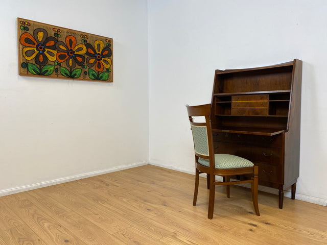 WMK # Stilvoller skandinavischer Mid-Century Sekretär aus vollem Holz mit stabiler Schreibfläche und Schubladen # Schreibtisch Schreibschrank Desk Schubladenkommode Kommode Wäschekommode Vintage 60er