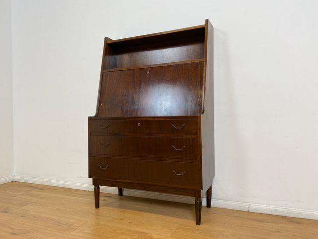 WMK # Stilvoller skandinavischer Mid-Century Sekretär aus vollem Holz mit stabiler Schreibfläche und Schubladen # Schreibtisch Schreibschrank Desk Schubladenkommode Kommode Wäschekommode Vintage 60er