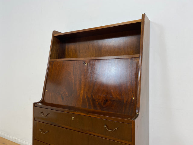 WMK # Stilvoller skandinavischer Mid-Century Sekretär aus vollem Holz mit stabiler Schreibfläche und Schubladen # Schreibtisch Schreibschrank Desk Schubladenkommode Kommode Wäschekommode Vintage 60er