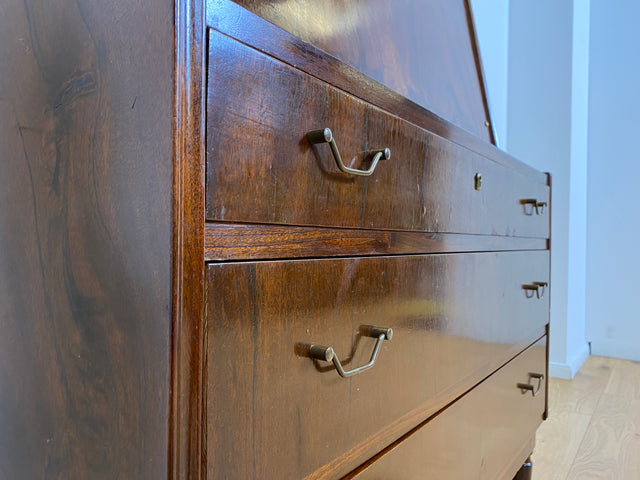WMK # Stilvoller skandinavischer Mid-Century Sekretär aus vollem Holz mit stabiler Schreibfläche und Schubladen # Schreibtisch Schreibschrank Desk Schubladenkommode Kommode Wäschekommode Vintage 60er