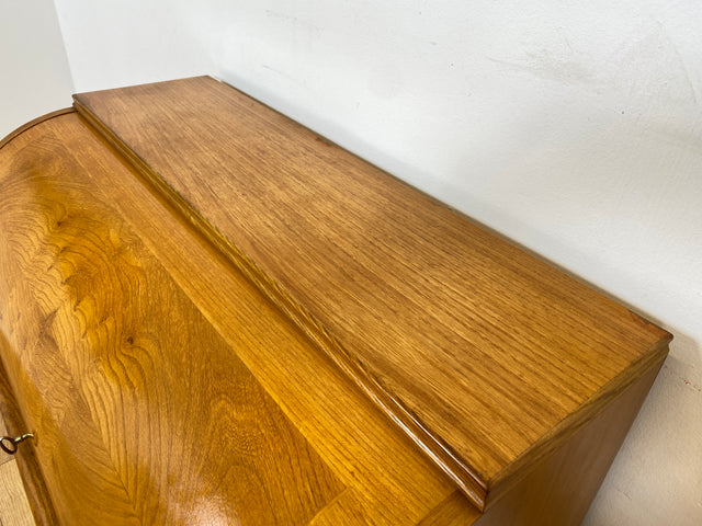 WMK I Formschöner skandinavischer Mid-Century Sekretär aus vollem Holz mit Messinggriffen I Schreibkommode Schreibtisch Kommode Wäschekommode 60er 70er Vintage Berlin Hamburg Dresden