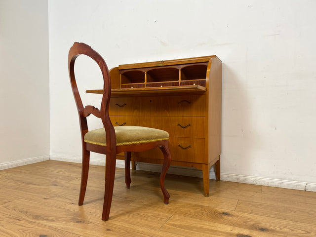 WMK I Formschöner skandinavischer Mid-Century Sekretär aus vollem Holz mit Messinggriffen I Schreibkommode Schreibtisch Kommode Wäschekommode 60er 70er Vintage Berlin Hamburg Dresden