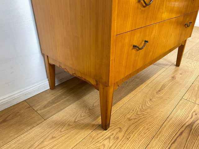 WMK I Formschöner skandinavischer Mid-Century Sekretär aus vollem Holz mit Messinggriffen I Schreibkommode Schreibtisch Kommode Wäschekommode 60er 70er Vintage Berlin Hamburg Dresden