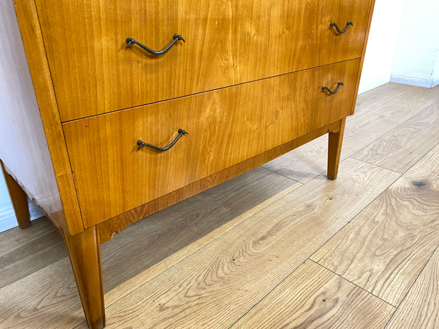 WMK I Formschöner skandinavischer Mid-Century Sekretär aus vollem Holz mit Messinggriffen I Schreibkommode Schreibtisch Kommode Wäschekommode 60er 70er Vintage Berlin Hamburg Dresden