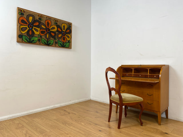 WMK I Formschöner skandinavischer Mid-Century Sekretär aus vollem Holz mit Messinggriffen I Schreibkommode Schreibtisch Kommode Wäschekommode 60er 70er Vintage Berlin Hamburg Dresden