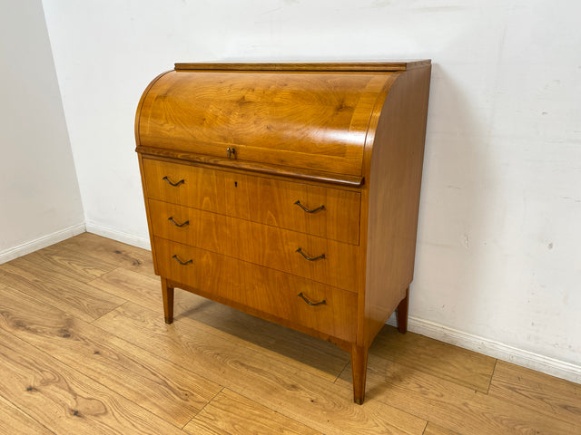 WMK I Formschöner skandinavischer Mid-Century Sekretär aus vollem Holz mit Messinggriffen I Schreibkommode Schreibtisch Kommode Wäschekommode 60er 70er Vintage Berlin Hamburg Dresden