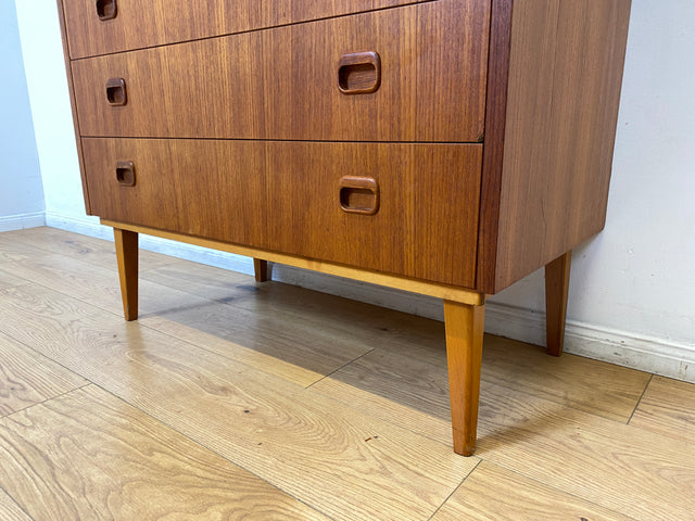 WMK I Stilvoller skandinavischer Mid-Century Sekretär in Teakholz I Schreibkommode Schreibschrank Schreibtisch Kommode Schminkkommode Wäschekommode Danish Design Vintage Teak Berlin Bremen Stuttgart