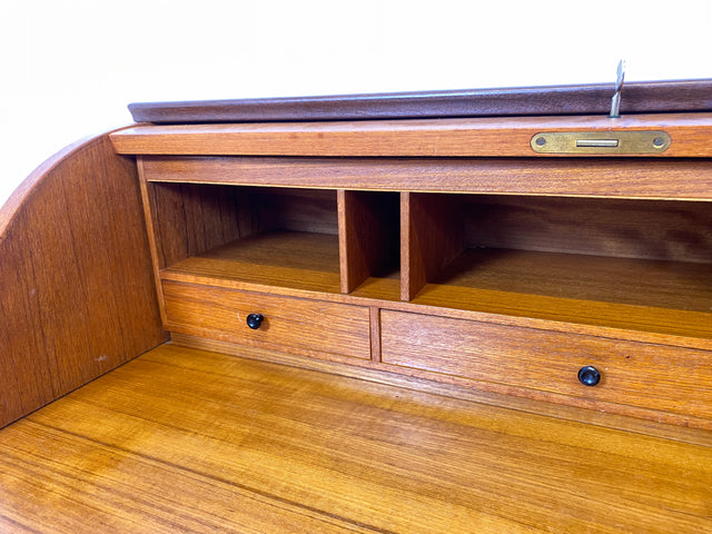 WMK I Stilvoller skandinavischer Mid-Century Sekretär in Teakholz I Schreibkommode Schreibschrank Schreibtisch Kommode Schminkkommode Wäschekommode Danish Design Vintage Teak Berlin München Hamburg
