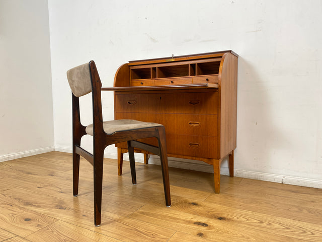 WMK I Stilvoller skandinavischer Mid-Century Sekretär in Teakholz I Schreibkommode Schreibschrank Schreibtisch Kommode Schminkkommode Wäschekommode Danish Design Vintage Teak Berlin München Hamburg