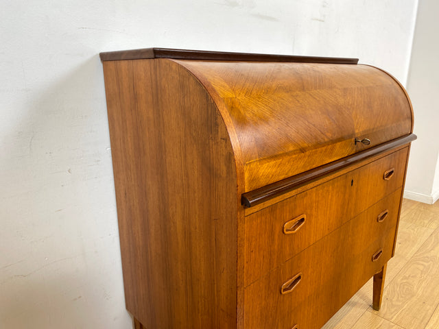 WMK I Stilvoller skandinavischer Mid-Century Sekretär in Teakholz I Schreibkommode Schreibschrank Schreibtisch Kommode Schminkkommode Wäschekommode Danish Design Vintage Teak Berlin München Hamburg