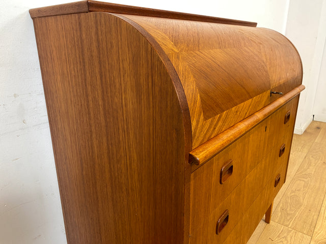WMK I Stilvoller skandinavischer Mid-Century Sekretär in Teakholz I Schreibkommode Schreibschrank Schreibtisch Kommode Schminkkommode Wäschekommode Danish Design Vintage Teak Berlin Bremen Stuttgart