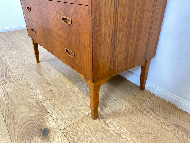 WMK I Stilvoller skandinavischer Mid-Century Sekretär in Teakholz I Schreibkommode Schreibschrank Schreibtisch Kommode Schminkkommode Wäschekommode Danish Design Vintage Teak Berlin München Hamburg