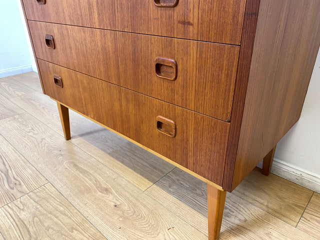 WMK I Stilvoller skandinavischer Mid-Century Sekretär in Teakholz I Schreibkommode Schreibschrank Schreibtisch Kommode Schminkkommode Wäschekommode Danish Design Vintage Teak Berlin Bremen Stuttgart
