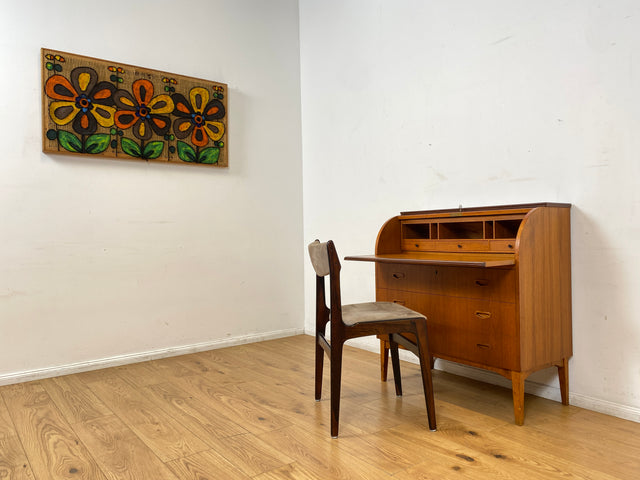 WMK I Stilvoller skandinavischer Mid-Century Sekretär in Teakholz I Schreibkommode Schreibschrank Schreibtisch Kommode Schminkkommode Wäschekommode Danish Design Vintage Teak Berlin München Hamburg