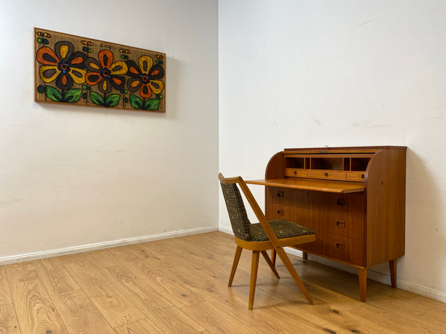 WMK I Stilvoller skandinavischer Mid-Century Sekretär in Teakholz I Schreibkommode Schreibschrank Schreibtisch Kommode Schminkkommode Wäschekommode Danish Design Vintage Teak Berlin Bremen Stuttgart