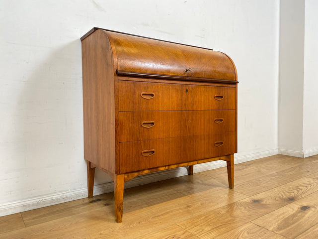 WMK I Stilvoller skandinavischer Mid-Century Sekretär in Teakholz I Schreibkommode Schreibschrank Schreibtisch Kommode Schminkkommode Wäschekommode Danish Design Vintage Teak Berlin München Hamburg