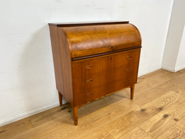 WMK I Stilvoller skandinavischer Mid-Century Sekretär in Teakholz I Schreibkommode Schreibschrank Schreibtisch Kommode Schminkkommode Wäschekommode Danish Design Vintage Teak Berlin München Hamburg