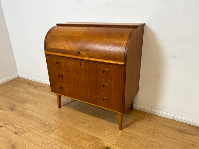 WMK I Stilvoller skandinavischer Mid-Century Sekretär in Teakholz I Schreibkommode Schreibschrank Schreibtisch Kommode Schminkkommode Wäschekommode Danish Design Vintage Teak Berlin Bremen Stuttgart