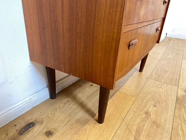 WMK I Hochwertiger skandinavischer Mid-Century Sekretär in Teakholz mit auszieh. Schreibfläche I Schreibschrank Schreibtisch Desk Kommode Wäsche Schmink Tisch Danish Design Vintage Berlin Köln Hamburg