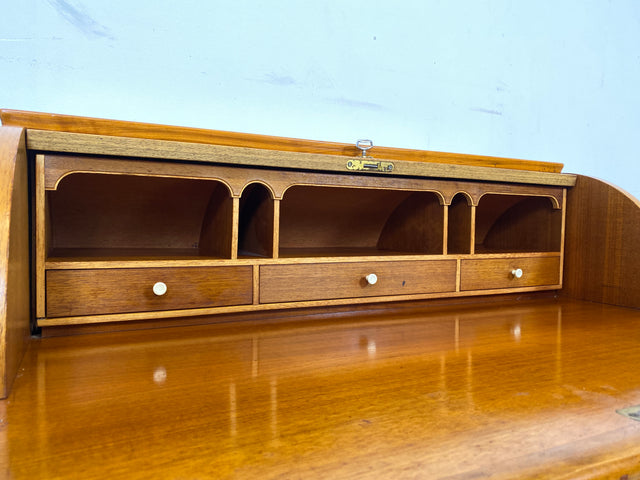 WMK I Hochwertiger skandinavischer Stilmöbel Sekretär in Nussbaum mit feinen Intarsien I Schreibkommode Schreibtisch Kommode Schminkkommode Wäschekommode Mid-Century Vintage Berlin Stuttgart Halle