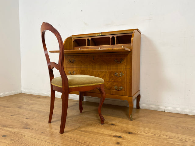 WMK I Hochwertiger skandinavischer Stilmöbel Sekretär in Nussbaum mit feinen Intarsien I Schreibkommode Schreibtisch Kommode Schminkkommode Wäschekommode Mid-Century Vintage Berlin Stuttgart Halle