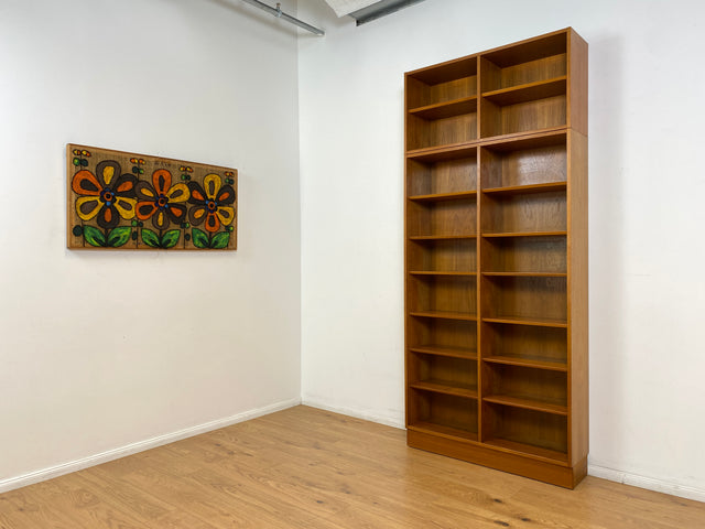 WMK # Hochwertiges skandinavisches Designer Bücherregal von Poul Hundevad , Vollholz in Teak, mit verstellbaren Regalböden # Regal Holzregal Bücherschrank Danish Design Mid-Century Vintage Teakholz