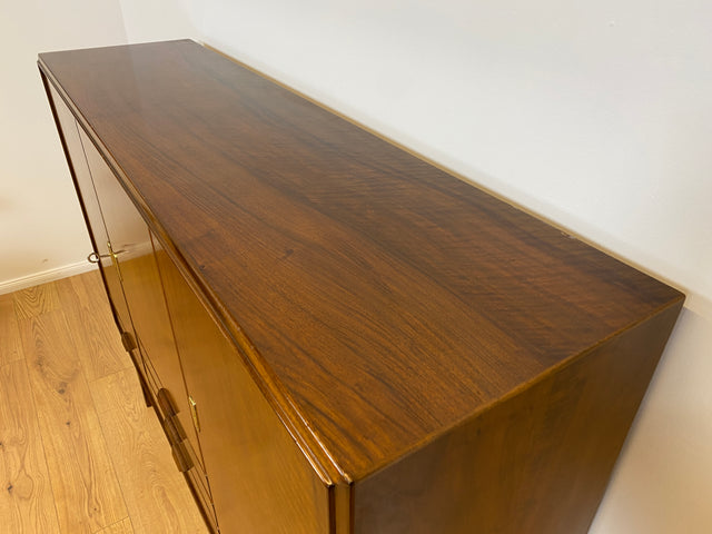 WMK # Hochwertiges & sehr gut erhaltenes skandinavisches Mid-Century Highboard aus vollem Holz mit Schubladen & formschönen Holzgriffen # Schrank Sideboard Wäscheschrank Wohnzimmerschrank Vintage 60er