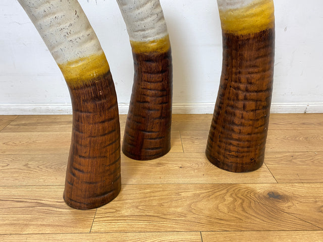 WMK I Einzigartiges skulpturales Keramik Ensemble aus 3 handgeformten großen Bodenvasen aus 70er Jahren I Vasen Skulptur Kunst Studio Dekoration Steinzeug Lava Vintage Retro I Berlin Dresden Hannover