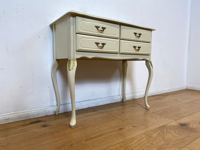 WMK I Versand 85€ I Charmante weiße Chippendale Kommode mit Schubladen & edlen Messingbeschlägen I Sideboard Schubladenkommode Flurkommode Wäschekommode Vintage Barock Rokoko Berlin Jena Bamberg