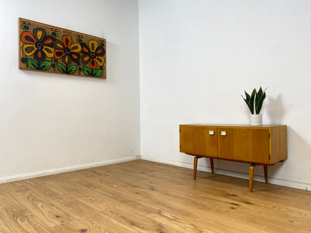 WMK Das Original! Zeitloses & gut erhaltenes Designer Lowboard Modell 427/A von Franz Ehrlich für VEB Hellerau aus 1969 in weißer Esche # Sideboard Kommode TV-Board TV-Lowboard 60er DDR Vintage Retro